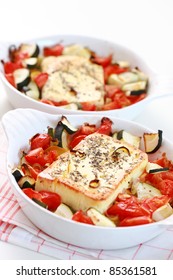 Baked Feta Cheese With Vegetables