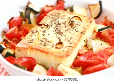 Baked Feta Cheese With Vegetables