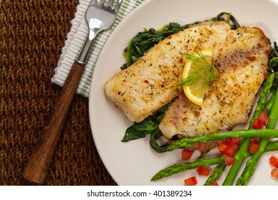 Baked Fish Fillet. Selective Focus.