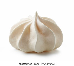 Baked Meringue Cookie Isolated On White Background