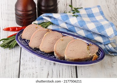 Baked Pork Tenderloin Meat Served Rosemary