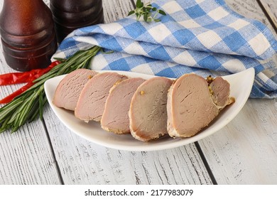 Baked Pork Tenderloin Meat Served Rosemary