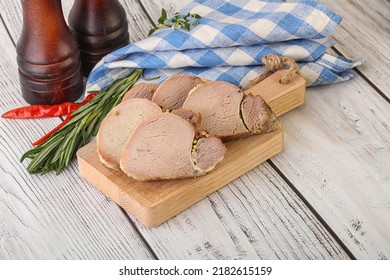 Baked Pork Tenderloin Meat Served Rosemary