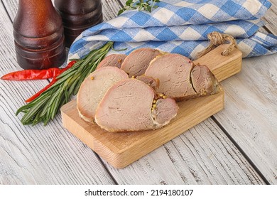 Baked Pork Tenderloin Meat Served Rosemary