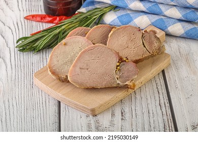 Baked Pork Tenderloin Meat Served Rosemary