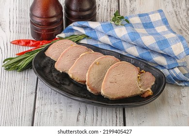 Baked Pork Tenderloin Meat Served Rosemary