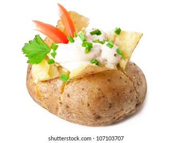 Baked Potato Isolated On White Background