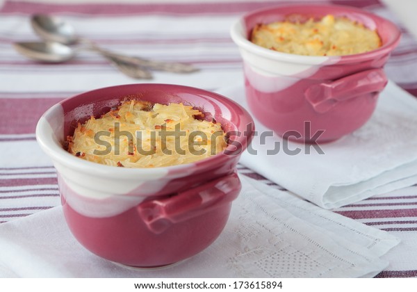 Baked Pudding Noodles Cottage Cheese Bowl Stock Photo Edit Now