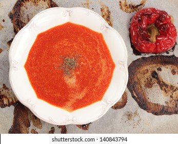 Baked Red Pepper Soup 