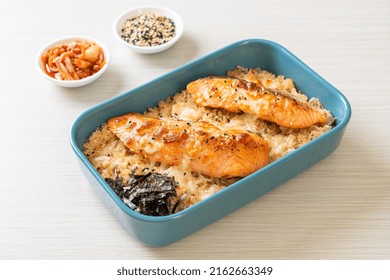 Baked Salmon With Cheese And Spicy Miso Rice Bowl