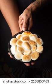 Baked Smores. Baked Marshmallows On Mashed Sweet Potatoes