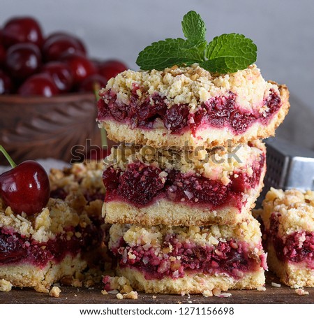 Similar – Image, Stock Photo square pieces of cake crumble