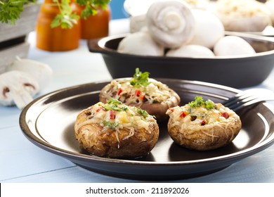 Baked Stuffed Mushrooms With Cheese