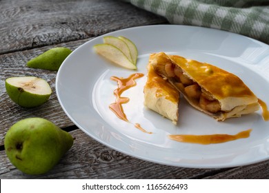 Baked Sweet Pear Strudel.