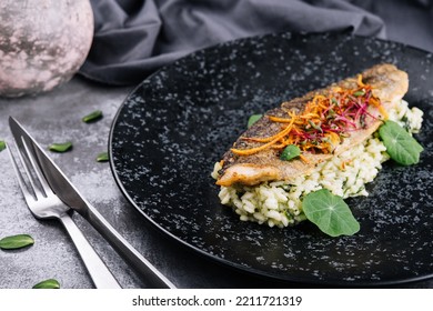 Baked White Fish Fillet Served With Steamed Rice