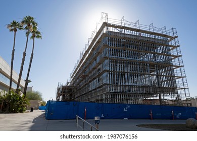 BAKERSFIELD, CA – JUNE 5, 2021: New Construction Of A Multilevel Building Is Underway On The Campus Of Bakersfield Community College.