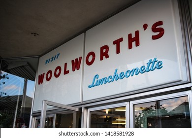 Bakersfield, California - April 4 2016: A Well Kept Woolworth's Department Store Sign.