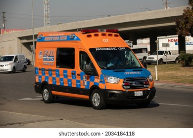 Bakersfield, California, USA - December 2, 2020: Emergency Medical Personnel Respond To The Scene Of An Emergency.