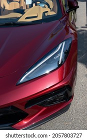 BAKERSFIELD,CA - OCTOBER 9, 2021: On View Today Is The Radical Styling Of This 2020 Mid Engine Chevrolet Corvette C8 Stingray Appearing At The Cruisin 4 Charity Car Show. 