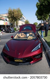 BAKERSFIELD,CA - OCTOBER 9, 2021: On View Today Is The Radical Styling Of This 2020 Mid Engine Chevrolet Corvette C8 Stingray Appearing At The Cruisin 4 Charity Car Show. 