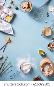 Bakery Background Frame Fresh Cooking Ingredients Stock Photo 615092501 ...