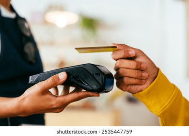 Bakery, happy portrait of black woman in cafe ready for serving pastry, coffee and baked foods. Restaurant, coffee shop and confident waiter barista by counter for service, help and welcome - Powered by Shutterstock