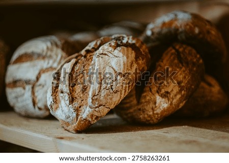 Baking bread in the oven according to old traditions. Bread close-up.