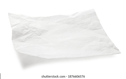 baking paper sheet isolated on white background, selective focus