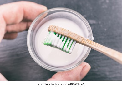 Baking Soda Paste On A Toothbrush