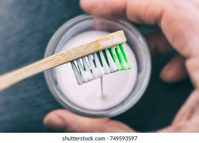 Baking Soda Paste On A Toothbrush