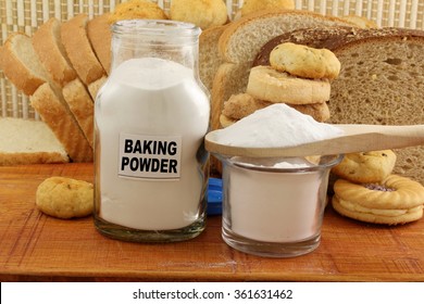 Baking Soda Or Baking Powder With Bread And Cookie