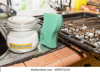 Baking Soda Or Sodium Bicarbonate Are Effective Safe Cleaning Agent In Household Kitchen Such As Oily Oven And Utensils