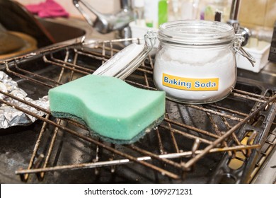 Baking Soda Or Sodium Bicarbonate Are Effective Safe Cleaning Agent In Household Kitchen Such As Oily Oven And Utensils