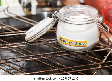 Baking Soda Or Sodium Bicarbonate Are Effective Safe Cleaning Agent In Household Kitchen Such As Oily Oven And Utensils