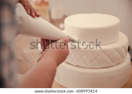 Baking of a wedding cake