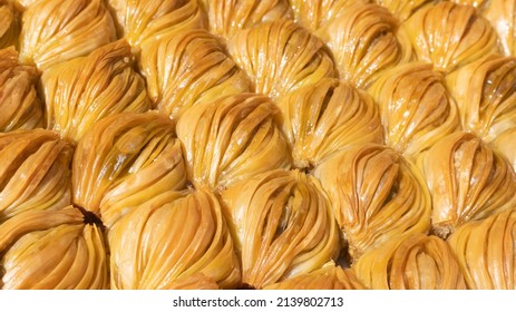 Baklava From Gaziantep Region. Sweet Local Flavor. Close-up. Turkey