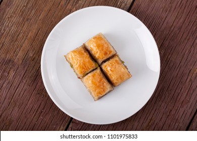 Baklava On Plate Top View