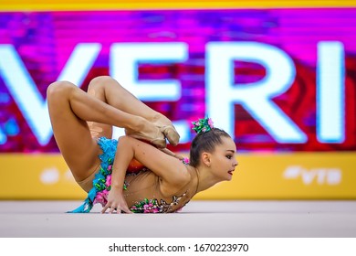 Baku, Azerbaijan - 09/19/2019: FIG Rhythmic Gymnastics World Championships 2019 Baku (AZE) ARINA AVERINA (RUS)