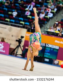 BAKU, AZERBAIJAN -16-22 SEPTEMBER, 2019: 37th FIG Rhythmic Gymnastics World Championships, Individual Apparatus Qualification, Arina Averina (RUS) Ball