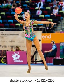 BAKU, AZERBAIJAN -16-22 SEPTEMBER, 2019: 37th FIG Rhythmic Gymnastics World Championships, Individual Apparatus Qualification, Arina Averina (RUS) Ball