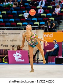 BAKU, AZERBAIJAN -16-22 SEPTEMBER, 2019: 37th FIG Rhythmic Gymnastics World Championships, Individual Apparatus Qualification, Arina Averina (RUS) Ball