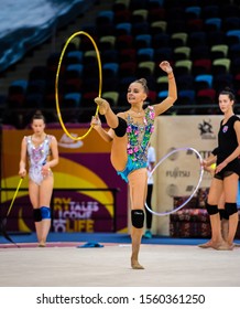 BAKU, AZERBAIJAN -16-22 SEPTEMBER, 2019: 37th FIG Rhythmic Gymnastics World Championships, Podium Training, Arina Averina (RUS) Practice With Hoop