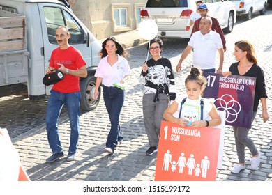 BAKU, AZERBAIJAN -9.26.2019 The Event Was Dedicated To The Global Week On The Global Climate Strike And International Climate Action Summit .March On Sustainable Development Goals . Stand Together Now