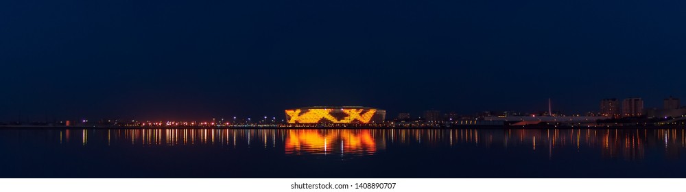 Baku, Azerbaijan May 24, 2019 UEFA Europa League Stadium At Night
