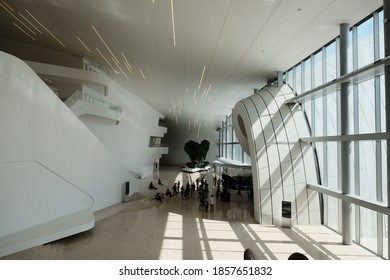 Baku, Azerbaijan. September 5, 2017. Heydar Aliyev Cultural Center. Interior.