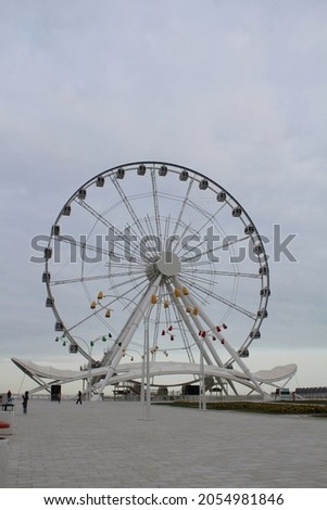 Baku eye observation wheel in the Baku boulevard