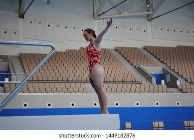 Baku,Baku,Azerbaijan/August 2015: High Diving In Olympic Pool