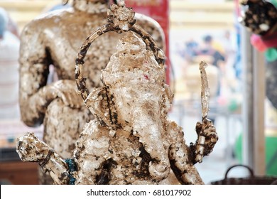 Bal Ganesh Is Covered With Gold Plates For Blessings And Worship.