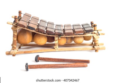 balafon - african percussion instrument isolated on white background.