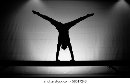 balance beam silhouette cartwheel